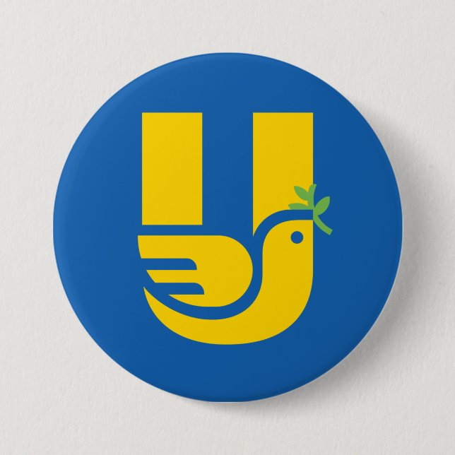 Badge Rond 7,6 Cm Stand With Ukraine | UA Peace Button (Devant)