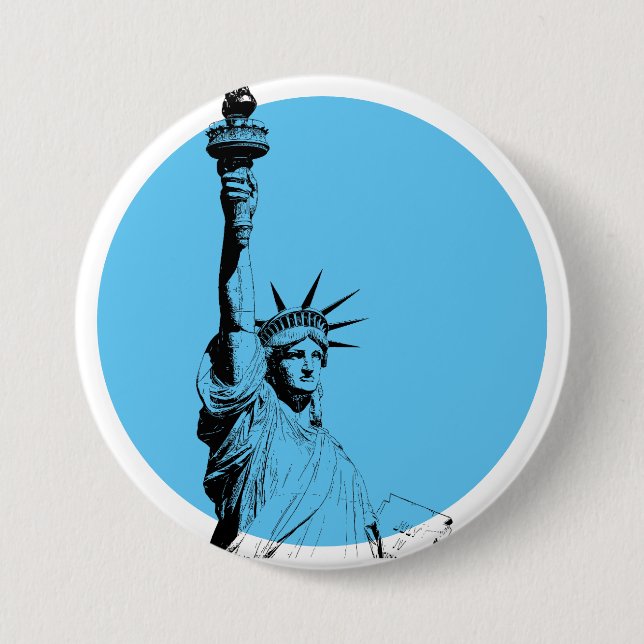 Badge Rond 7,6 Cm Statue De La Liberté (Devant)