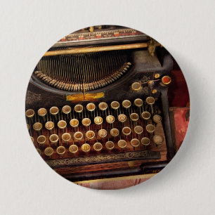 Badge Rond 7,6 Cm Steampunk - juste une machine à écrire ordinaire