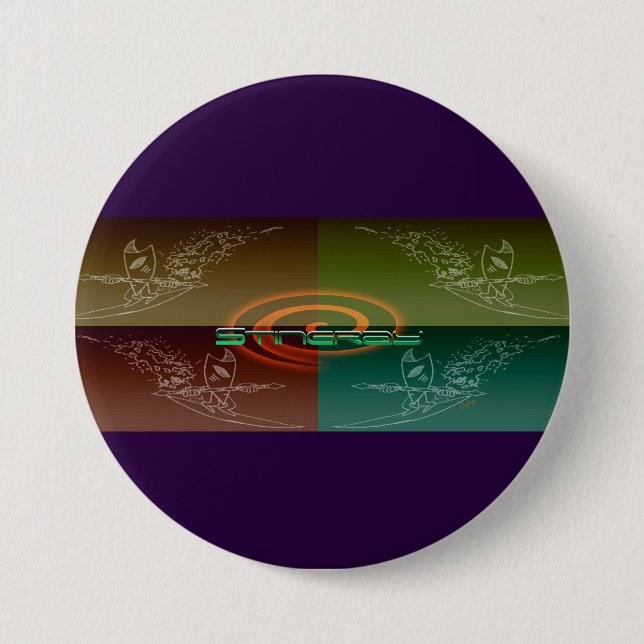 Badge Rond 7,6 Cm Stingray (Devant)