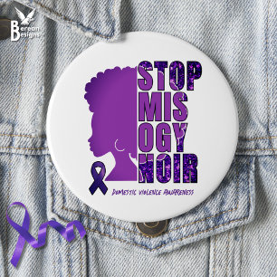 Badge Rond 7,6 Cm STOP MISOGYNOIR Sensibilisation à la violence dome