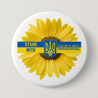 Badge Rond 7,6 Cm Stopper Avec Le Tournesol Ukrainien