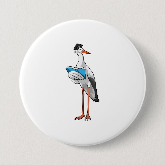 Badge Rond 7,6 Cm Stork as Teacher (Devant)