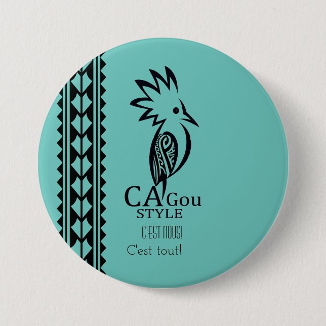 Badge Rond 7,6 Cm Style Cagou (Devant)