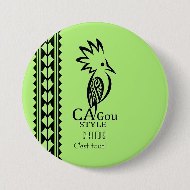 Badge Rond 7,6 Cm Style Cagou (Devant)