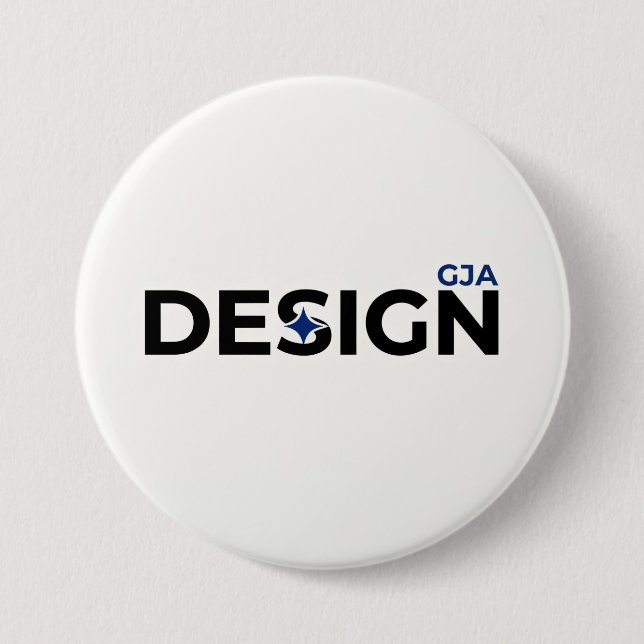Badge Rond 7,6 Cm Style de design GJA Blanc  (Devant)