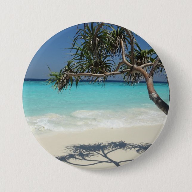 Badge Rond 7,6 Cm Sunny Tropical Beach Ocean Paradise (Devant)