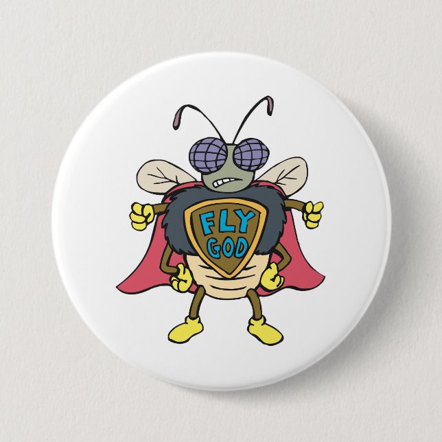 Badge Rond 7,6 Cm Super Héros Volant Dieu Insecte Personnage (Devant)