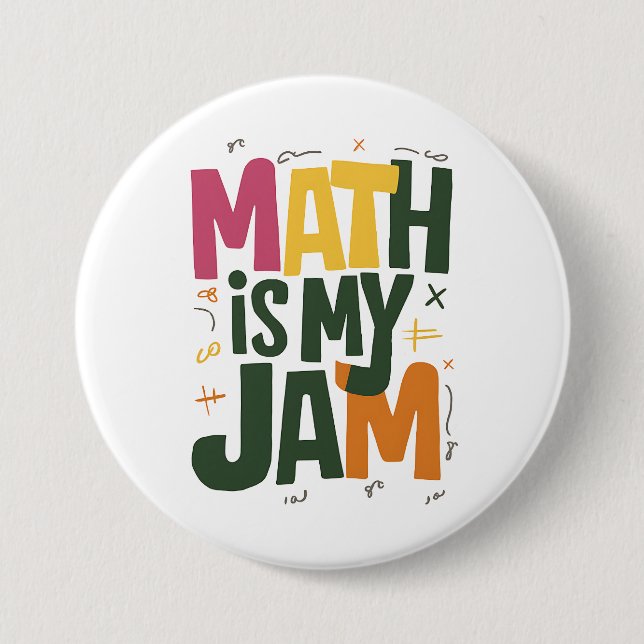 Badge Rond 7,6 Cm Super Math est ma confiture Premier jour de retour (Devant)