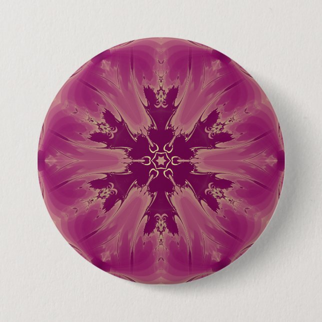 Badge Rond 7,6 Cm Superbes teintes violettes de fleurs exotiques (Devant)