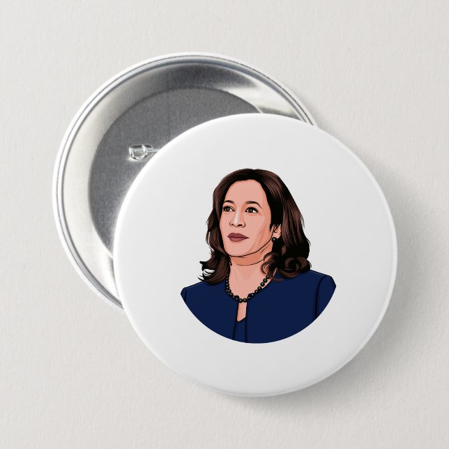 BADGE ROND 7,6 CM SUPERHERO KAMALA HARRIS (Devant & derrière)