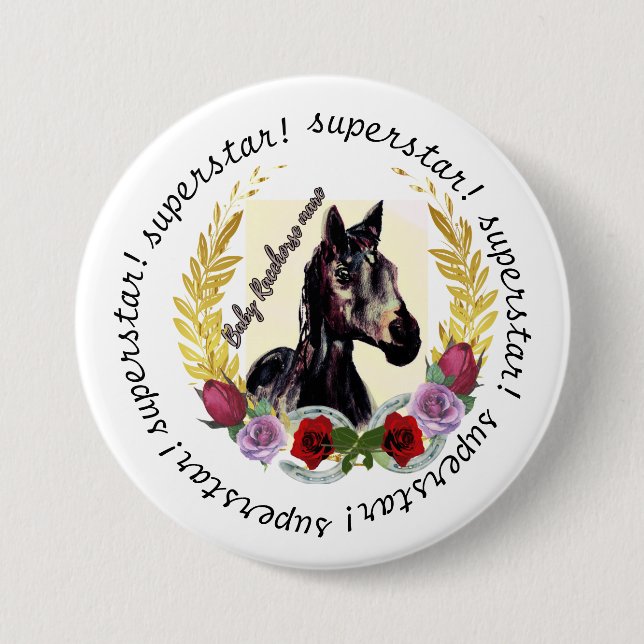 Badge Rond 7,6 Cm superstar cheval Button (Devant)