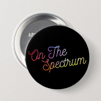 Badge Rond 7,6 Cm Sur le spectre, noir & arc-en-ciel, Sensibilisatio