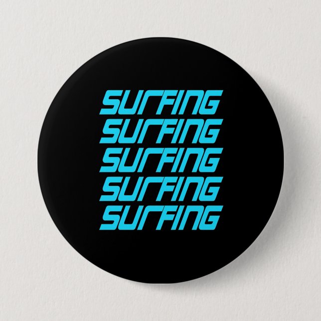 Badge Rond 7,6 Cm Surf (Devant)