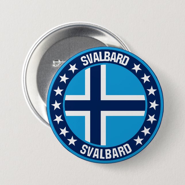 Badge Rond 7,6 Cm Svalbard (Devant & derrière)