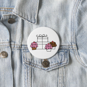 Badge Rond 7,6 Cm Sweet Celebration Cupcake et boîte cadeau