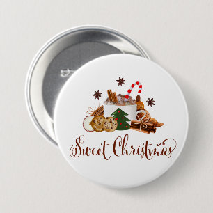 Badge Rond 7,6 Cm Sweet Christmas Frappuccino Cookie Cinnamon Art