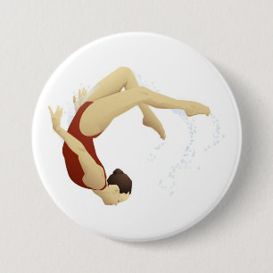 Badge Rond 7,6 Cm Swimmer
