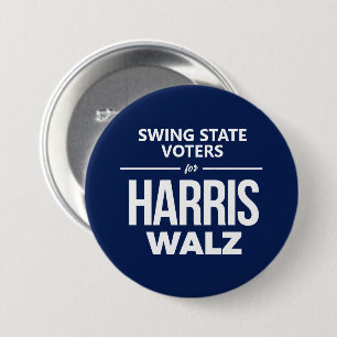 Badge Rond 7,6 Cm Swing State Voters for Harris Walz