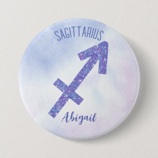 Badge Rond 7,6 Cm SYMBOLE D'Astrologie Sagittarius Personnalisé Viol (Devant)