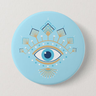 Badge Rond 7,6 Cm Symbole de protection turc des yeux mal grecs déco