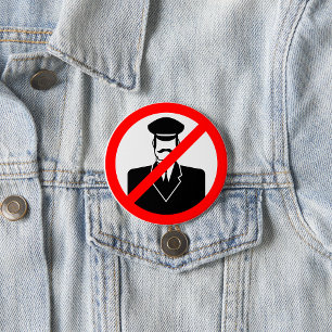 Badge Rond 7,6 Cm Symbole interdit de chauffeur Avertissement drôle