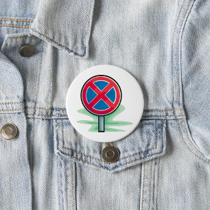 Badge Rond 7,6 Cm Symbole rouge bleu de la route de stationnement