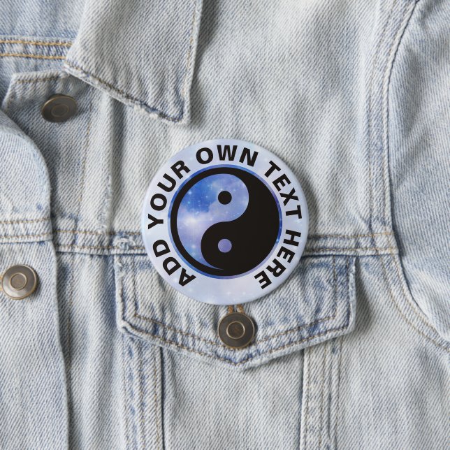 Badge Rond 7,6 Cm Symbole Yin Yang - conception de tatouage solide (En situation)