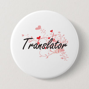 Badge Rond 7,6 Cm Système de travail artistique de traducteur avec