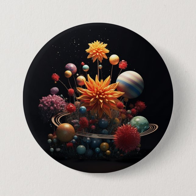 Badge Rond 7,6 Cm Système solaire Badge rond 7,5 cm (Devant)
