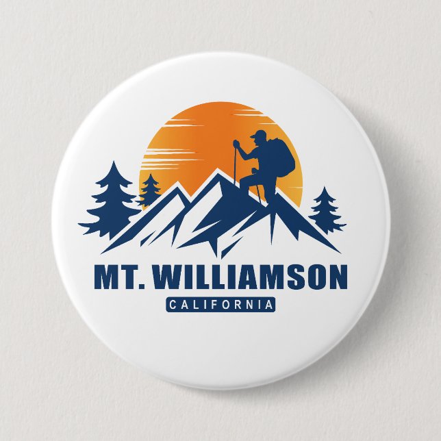 Badge Rond 7,6 Cm T-shirt de randonnée du Mont Williamson (Devant)
