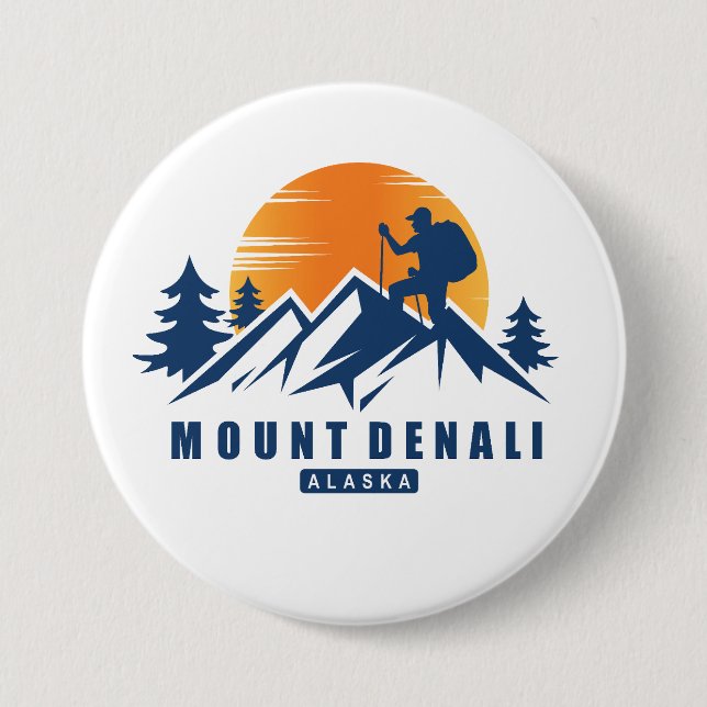 Badge Rond 7,6 Cm T-shirt Hike du Mont Denali (Devant)