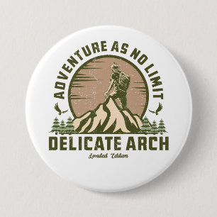 Badge Rond 7,6 Cm T-Shirt Retro Delicate Arch Hike Sunset