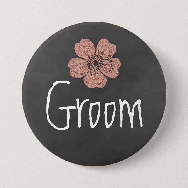 Badge Rond 7,6 Cm Tableau de bord Rose Groom Wild Peach (Devant)