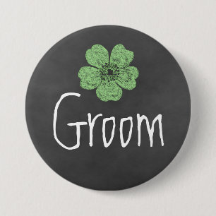 Badge Rond 7,6 Cm Tableau de bord Wild Green Roses Groom