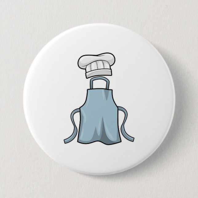 Badge Rond 7,6 Cm tablier de cuisine et casquette de Cuisine (Devant)