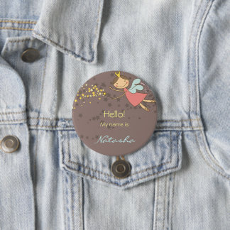 Badge Rond 7,6 Cm Tag Whimsical Pink Fairy Princess