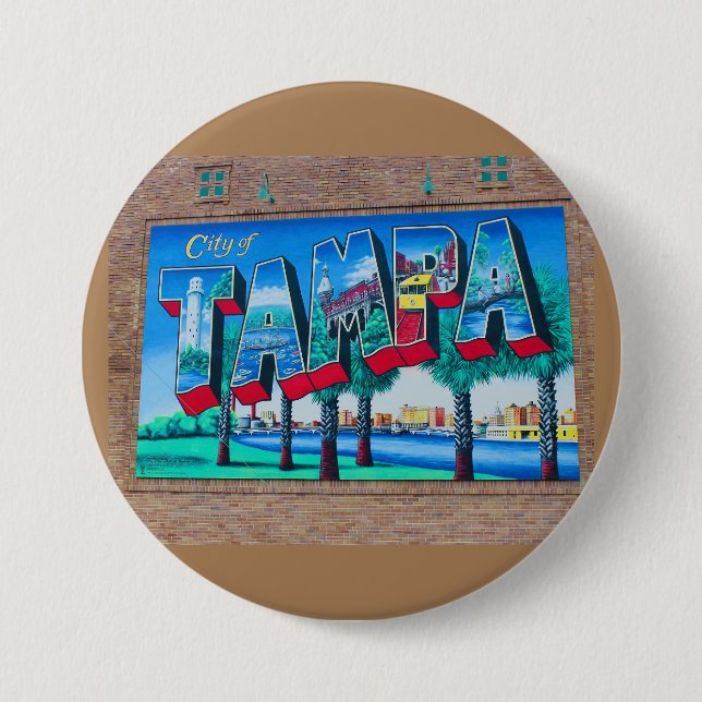 Badge Rond 7,6 Cm Tampa, Floride (Devant)