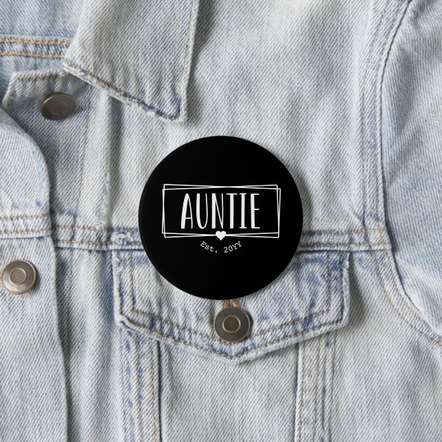 Badge Rond 7,6 Cm Tante Est. Tante personnalisée établie Nouveaux ca (En situation)