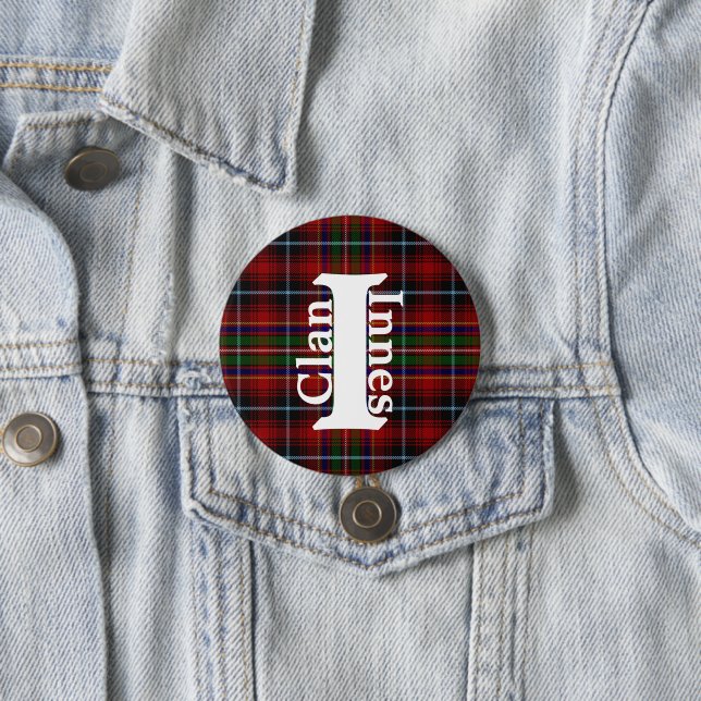 Badge Rond 7,6 Cm Tartan classique Clan Innes (En situation)