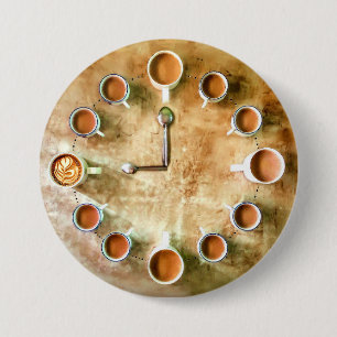Badge Rond 7,6 Cm Tasse de café temps du café