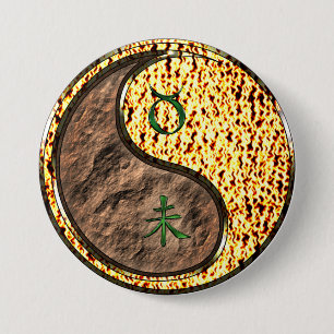 Badge Rond 7,6 Cm Taureau & Chèvre de feu