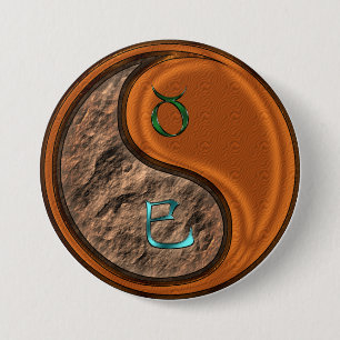 Badge Rond 7,6 Cm Taureau & Serpent de Bois