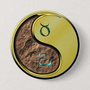 Badge Rond 7,6 Cm Taureau & Serpent Métal