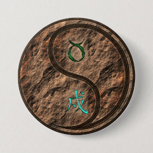 Badge Rond 7,6 Cm Taureau & Terre Chien
