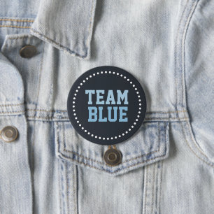 Badge Rond 7,6 Cm Team Blue Chalkboard Baby Genre Revela