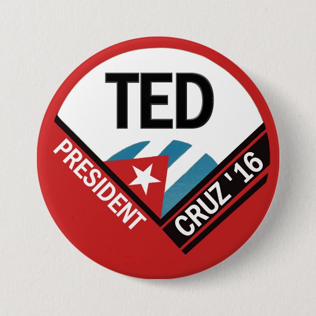 Badge Rond 7,6 Cm Ted Cruz 2016 (Devant)