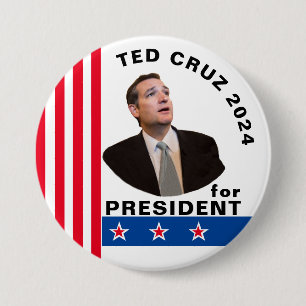 Badge Rond 7,6 Cm Ted Cruz pour le Président 2024