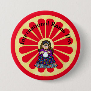 Badge Rond 7,6 Cm Teller Button Roma Day Gypsy