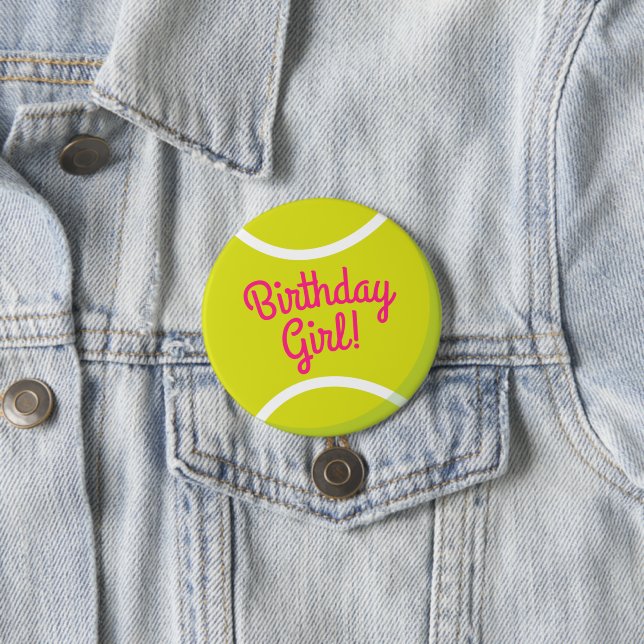 Badge Rond 7,6 Cm Tennis Anniversaire (En situation)